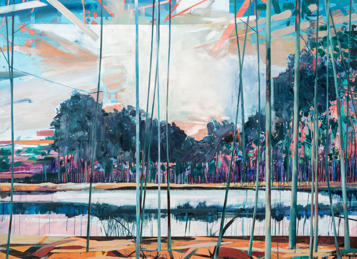 Theresa Möller -Spiegelflächen - 2021- Acryl and oil on canvas - 190x250cm